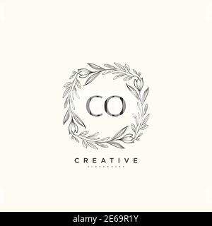 CO Beauty Vektor anfängliche Logo Kunst, Handschrift Logo der ursprünglichen Signatur, Hochzeit, Mode, jewerly, Boutique, floral und botanisch mit kreativen temp Stock Vektor