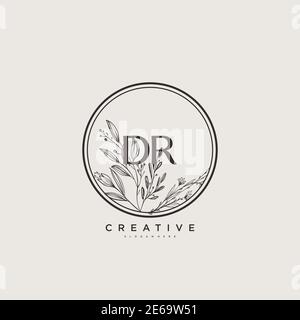 DR Beauty Vektor Initial Logo Art, Handschrift Logo der ersten Unterschrift, Hochzeit, Mode, Schmuck, Boutique, Blumen und botanische mit kreativen temp Stock Vektor