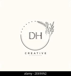 Dh Beauty Vektor anfängliche Logo Art, Handschrift Logo der ursprünglichen Signatur, Hochzeit, Mode, Schmuck, Boutique, Blumen und botanische mit kreativen temp Stock Vektor