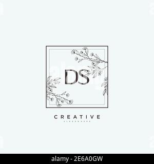 DS Beauty Vektor Initial Logo Art, Handschrift Logo der ersten Unterschrift, Hochzeit, Mode, jewerly, Boutique, floral und botanisch mit kreativen temp Stock Vektor