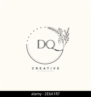 DQ Beauty Vektor Initial Logo Art, Handschrift Logo der ersten Unterschrift, Hochzeit, Mode, Schmuck, Boutique, Blumen und botanische mit kreativen temp Stock Vektor