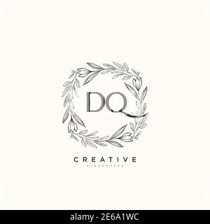 DQ Beauty Vektor Initial Logo Art, Handschrift Logo der ersten Unterschrift, Hochzeit, Mode, Schmuck, Boutique, Blumen und botanische mit kreativen temp Stock Vektor
