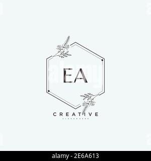 EA Beauty Vektor Initial Logo Art, Handschrift Logo der ersten Unterschrift, Hochzeit, Mode, Schmuck, Boutique, Blumen und botanische mit kreativen temp Stock Vektor