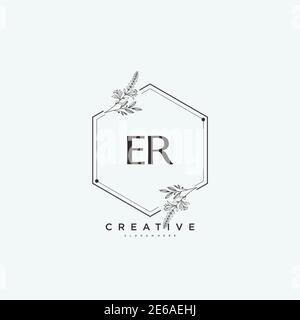 ER Beauty Vektor anfängliche Logo Kunst, Handschrift Logo der ursprünglichen Signatur, Hochzeit, Mode, jewerly, Boutique, floral und botanisch mit kreativen temp Stock Vektor