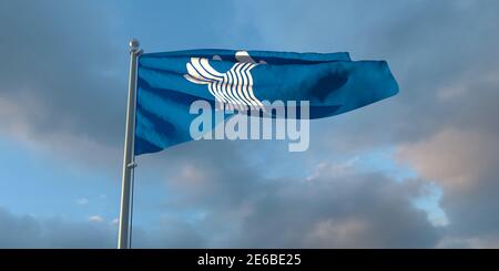 3d-Darstellung der Nationalflagge des Commonwealth of Unabhängige Staaten Stockfoto
