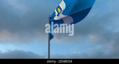 3d-Darstellung der Nationalflagge des Commonwealth of Unabhängige Staaten Stockfoto