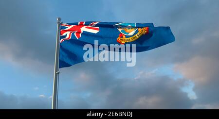 3d-Darstellung der Nationalflagge der Falklandinseln Stockfoto