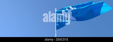 3D-Darstellung der Nationalflagge von Commonwealth of Independent Status Stockfoto