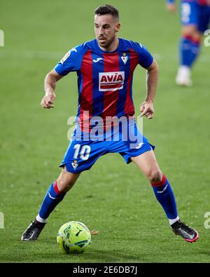 Eibar, Spanien. Januar 2021, 21. Edu Exposito von SD Eibar in Aktion während des La Liga-Spiels zwischen SD Eibar und Club Atletico de Madrid spielte bei der IPU Stockfoto