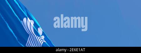 3D-Darstellung der Nationalflagge von Commonwealth of Independent Status Stockfoto