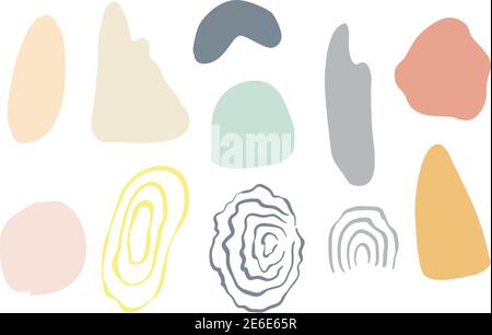 Moderne trendige Mitte des Jahrhunderts abstrakte geometrische Formen. Skandinavische neutrale Farben. Stock Vektor