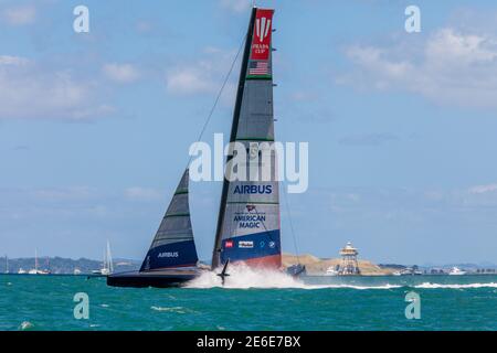 Auckland, Neuseeland. Januar 2021. American Magic im Halbfinale des Prada Cup Credit: Imageimage/Alamy Live News Stockfoto