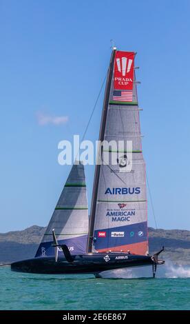 Auckland, Neuseeland. Januar 2021. American Magic im Halbfinale des Prada Cup Credit: Imageimage/Alamy Live News Stockfoto