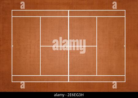 Tennis Sandplatz Draufsicht, Sport Hintergrund Stockfoto