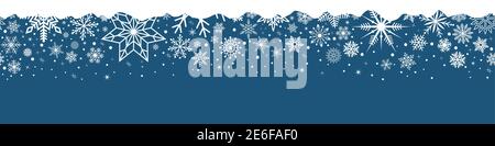 Shutter: Nahtlose Weihnachten abstrakte Vektor Ornament mit weißen Schneeflocken und Sternen. Blauer grüner Hintergrund. Stock Vektor