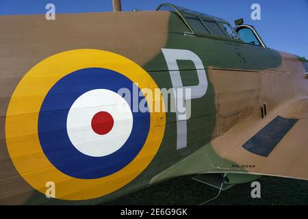 Hawker Hurricane WW2 Kämpfer der RAF Stockfoto