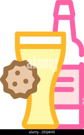 Alkoholallergie Farbe Symbol Vektor Grafik flach Stock Vektor