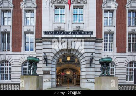 Die Fassade der Royal Academy of Music auf Marylebone Straße Stockfoto