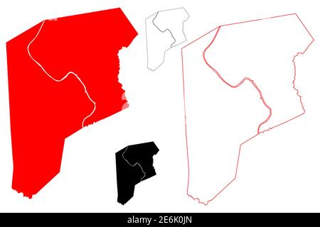 Putnam County, State of West Virginia (US County, Vereinigte Staaten von Amerika, USA, US, US) Karte Vektor-Illustration, scribble Skizze Putnam Karte Stock Vektor