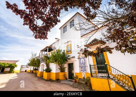 Typisches portugiesisches reiches Haus, das mit der Weinindustrie in Alentejo, Portugal, verbunden ist Stockfoto