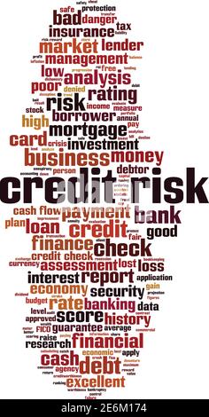 Kreditrisiko Wort Cloud Konzept. Collage aus Worten über Kreditrisiko. Vektorgrafik Stock Vektor