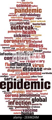 Epidemic Word Cloud-Konzept. Collage aus Worten über Epidemie. Vektorgrafik Stock Vektor