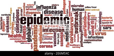 Epidemic Word Cloud-Konzept. Collage aus Worten über Epidemie. Vektorgrafik Stock Vektor