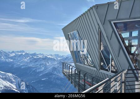 Winter alpen Bergblick von Punta Helbronner, Italien. Stockfoto