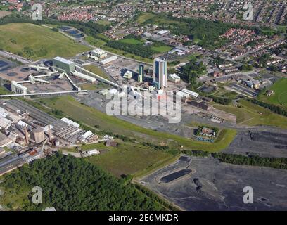 Luftaufnahme des Harworth Colliery bei Doncaster im Jahr 2007 (Bevor es geschlossen wurde) Stockfoto