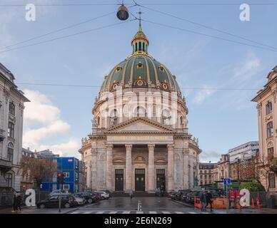 Kopenhagen, Dänemark - November 18 2017: St. Frederiks Kirche (Frederiks Kirke, Marmorkirken) oder die Marmorkirche, in Frederiksstaden, Zentral-Copenh Stockfoto