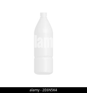 3D-Symbol für Flaschen. Nachbau für Wasser- oder Milchflasche. Vektor auf Weiß isoliert Stock Vektor
