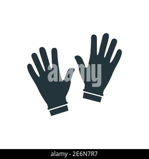 Handschuhsymbol. Latex Schutz Symbol Silhouette Vektor Illustration isoliert auf weiß. Stock Vektor