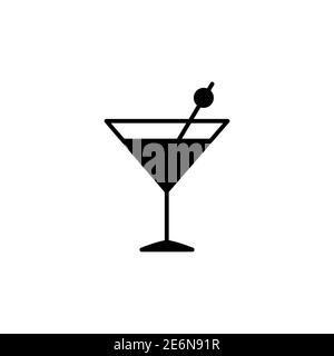 Martiniglas-Ikone. Symbol für Cocktailgetränk. Vektor Alkohol Silhouette auf weiß isoliert Stock Vektor