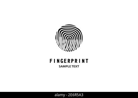 Fingerabdruck Logo Design Konzept Vorlage, Markenidentität. Stock Vektor