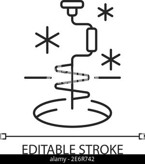 Lineares Symbol für Eisfischen Stock Vektor