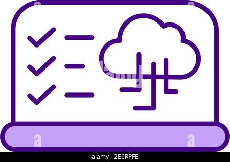 Cloud-Computing-Services-Funktionen RGB-Farbsymbol Stock Vektor