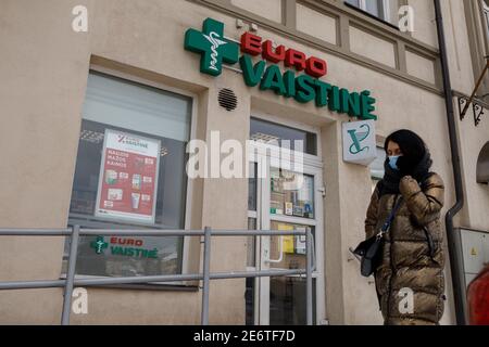 EURO VAISTINE Apotheke in Vilnius, Litauen Stockfoto