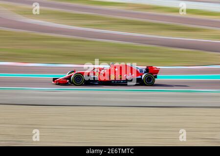 Maranello, ITALIEN. Januar 2021, 27. Carlos Sainz Jr. (#55) während der privaten Formel 1 2021-Prüfung auf Fiorano Test Track; der spanische Fahrer ist Ferrari' Stockfoto