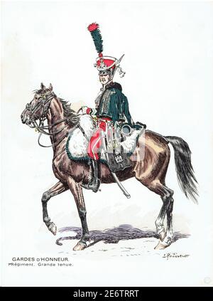 cavalier du 1er régiment de Gardes d'honneur en grande tenue 1813 Stockfoto