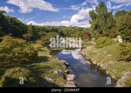 Frankreich, Gard, Generargues, die bambouseraie en Cevennes auch genannt bambouseraie d'Anduze oder bambouseraie de Prafrance, das Tal des Drachen Stockfoto