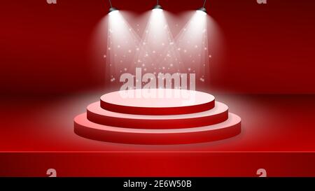 EPS10 Vektorhintergrund. Eine wunderbare Bühne mit hellen Lichtern. Stock Vektor