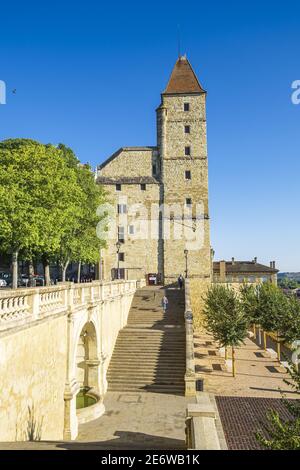 Frankreich, Gers, auch, befindet sich auf der GR 653, Weg von Arles oder Via Tolosana in Richtung Santiago de Compostela, 14. Jahrhundert Armagnac Turm Stockfoto