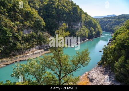 Frankreich, Ain und Haute-Savoie, Injoux G?nissiat, Umgebung des G?nissiat Staudamms an der Rhone Stockfoto