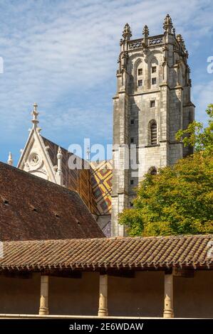 Frankreich, Ain, Bourg-en-Bresse, königliches Kloster Brou im Jahr 2018 restauriert, die Kirche des Heiligen Nicolas de Tolentino, ein Meisterwerk der extravaganten gotischen Architektur Stockfoto