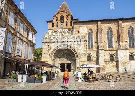 Frankreich, Tarn-et-Garonne, Moissac an der Via Podiensis, einer der Pilgerwege nach Santiago de Compostela oder GR 65, Abtei Saint-Pierre de Moissac (UNESCO-Weltkulturerbe) Stockfoto