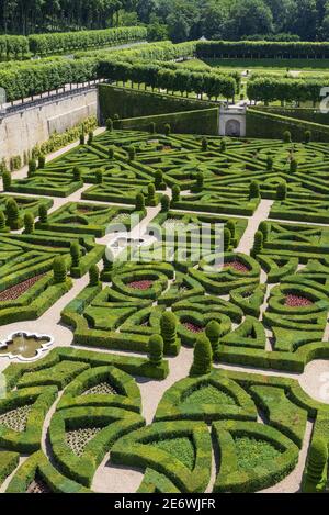 Frankreich, Indre et Loire, Villandry, Loire-Tal von der UNESCO zum Weltkulturerbe erklärt, Loire-Schlösser, Gärten und Schloss Villandry, die dekorativen Salons Stockfoto