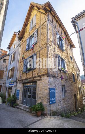 Frankreich, Lot, Cajarc auf der Via Podiensis, einer der Pilgerwege nach Santiago de Compostela oder GR 65 (UNESCO Weltkulturerbe) Stockfoto