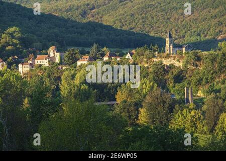 Frankreich, Lot, Cajarc, Gaillac Weiler an der Via Podiensis, einer der Pilgerwege nach Santiago de Compostela oder GR 65 Stockfoto