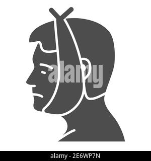 Zahn und Wange schmerzt solide Ikone, Krankheitskonzept, Zahnschmerzen Zeichen auf weißem Hintergrund, menschlicher Kopf in Verband mit Zahnschmerzen Symbol in Glyph-Stil für Stock Vektor