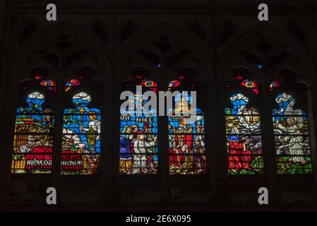 Frankreich, Aube, Troyes, Saint Pierre und Saint Paul Kathedrale, Buntglasfenster Stockfoto